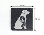 Schiefer Untersetzer Hund I Love Mom - Geschenk für Mama Hundemama Hun – Bild 4