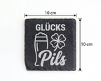 Schiefertafel Untersetzer Glücks-Pils Geschenk für Biertrinker lustige – Bild 4