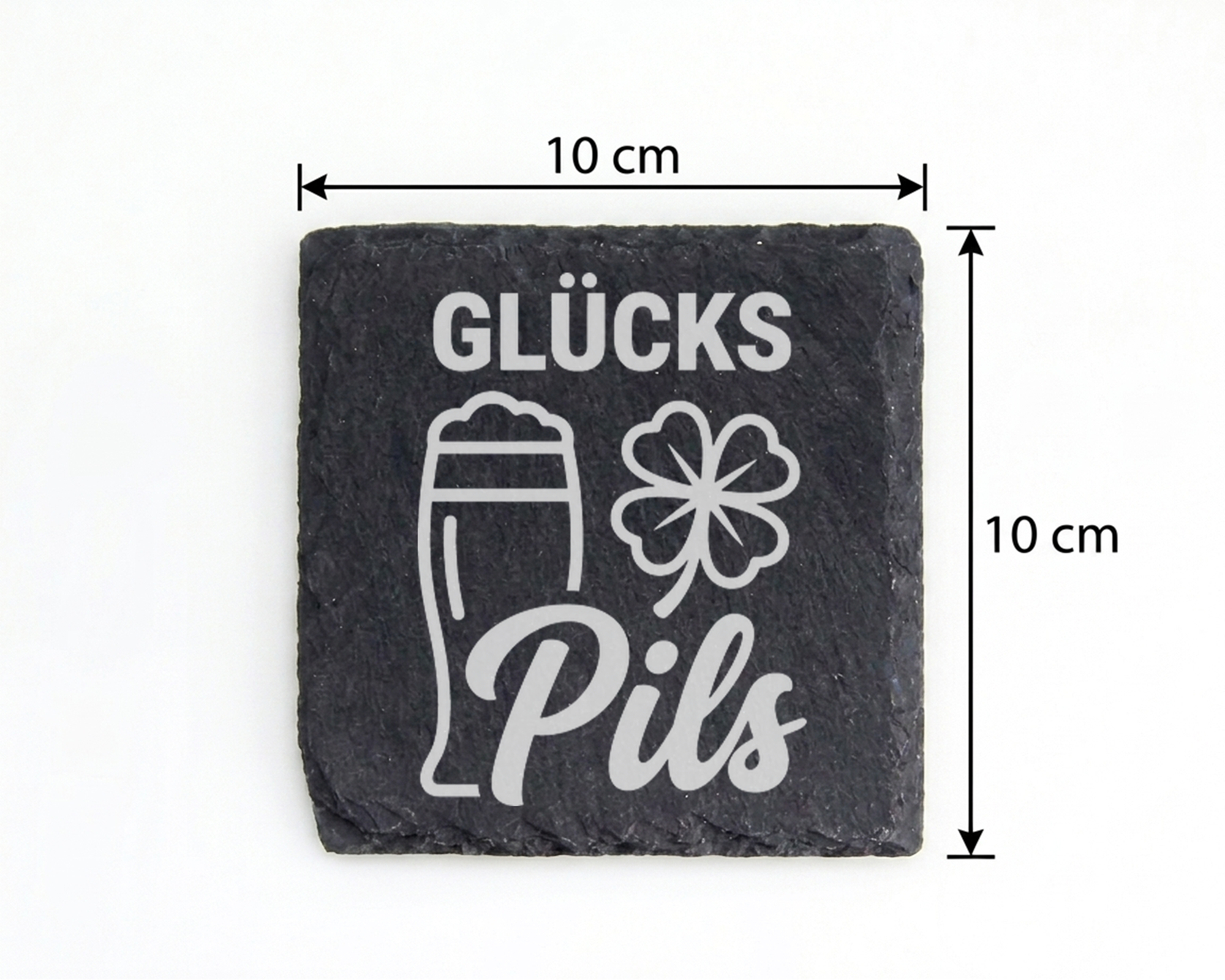 Schiefertafel Untersetzer Glücks-Pils Geschenk für Biertrinker lustige – Bild 4