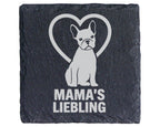 Schiefer Untersetzer Französische Bulldogge Mamas Liebling Hund - Gesc – Bild 1