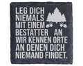 Schiefer Untersetzer Bestatter Spruch Kennen Orte - Lustiges Geschenk  – Bild 1