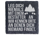 Schiefer Untersetzer Bestatter Spruch Kennen Orte - Lustiges Geschenk  – Bild 1