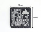 Schiefer Untersetzer Bestatter Spruch Kennen Orte - Lustiges Geschenk  – Bild 4