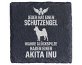 Schiefer Untersetzer Akita Inu Schutzengel Glückspilze - Geschenk für  – Bild 1