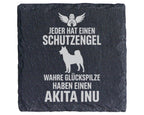 Schiefer Untersetzer Akita Inu Schutzengel Glückspilze - Geschenk für  – Bild 1