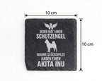 Schiefer Untersetzer Akita Inu Schutzengel Glückspilze - Geschenk für  – Bild 4