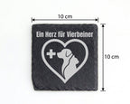 Schiefer Untersetzer Herz für Vierbeiner Hund Katze - Geschenk Tierarz – Bild 4