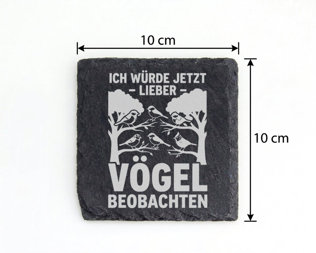 Schiefer Untersetzer Vögel Beobachten Spruch - Geschenk für Ornitholog – Bild 4