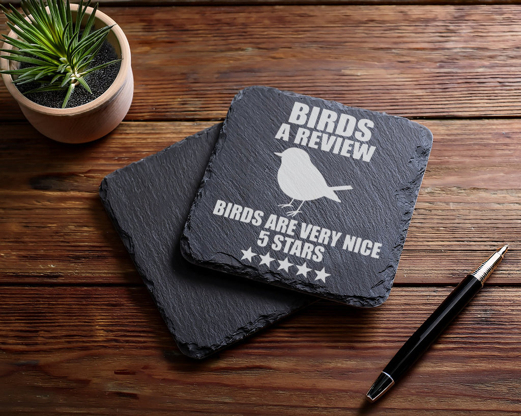 Schiefer Untersetzer Vogel Birds Are Very Nice Spruch - Lustiges Gesch – Bild 5