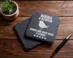 Schiefer Untersetzer Vogel Birds Are Very Nice Spruch - Lustiges Gesch – Bild 5