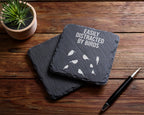 Schiefer Untersetzer Vögel Spruch Easily Distracted By Birds - Geschen – Bild 5