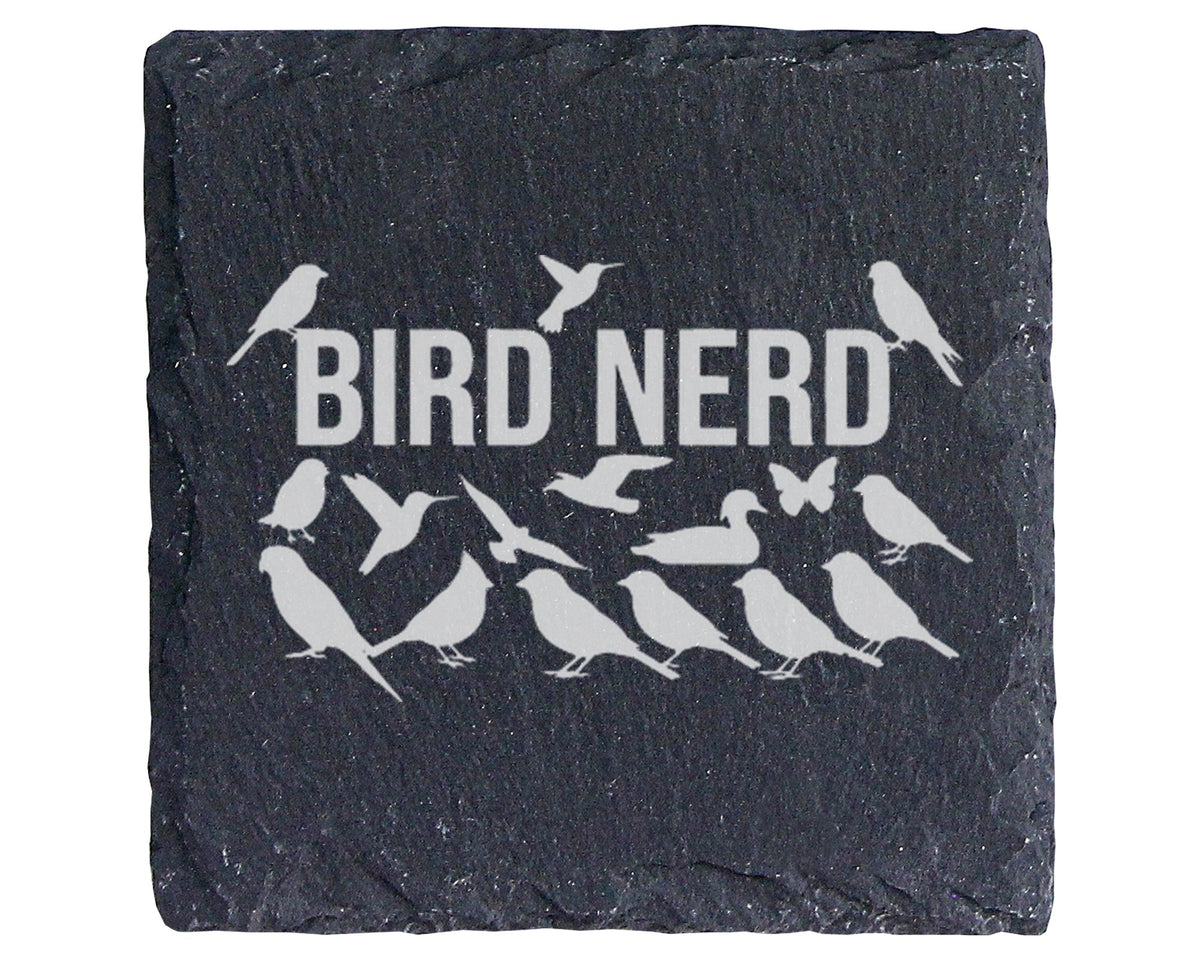 Schiefer Untersetzer Bird Nerd Vögel - Geschenk für Vogelfreunde Ornit – Bild 1