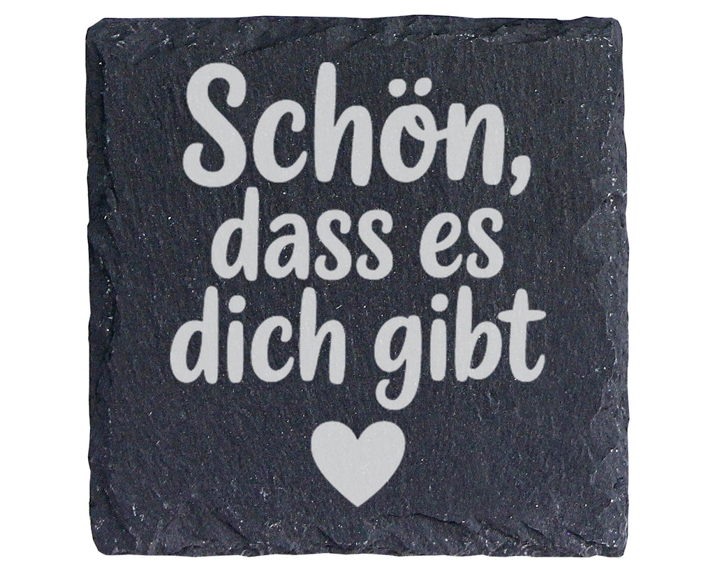Schiefer Untersetzer Schön Dass Es Dich Gibt Herz - Geschenk Für Partn – Bild 1