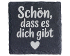 Schiefer Untersetzer Schön Dass Es Dich Gibt Herz - Geschenk Für Partn – Bild 1