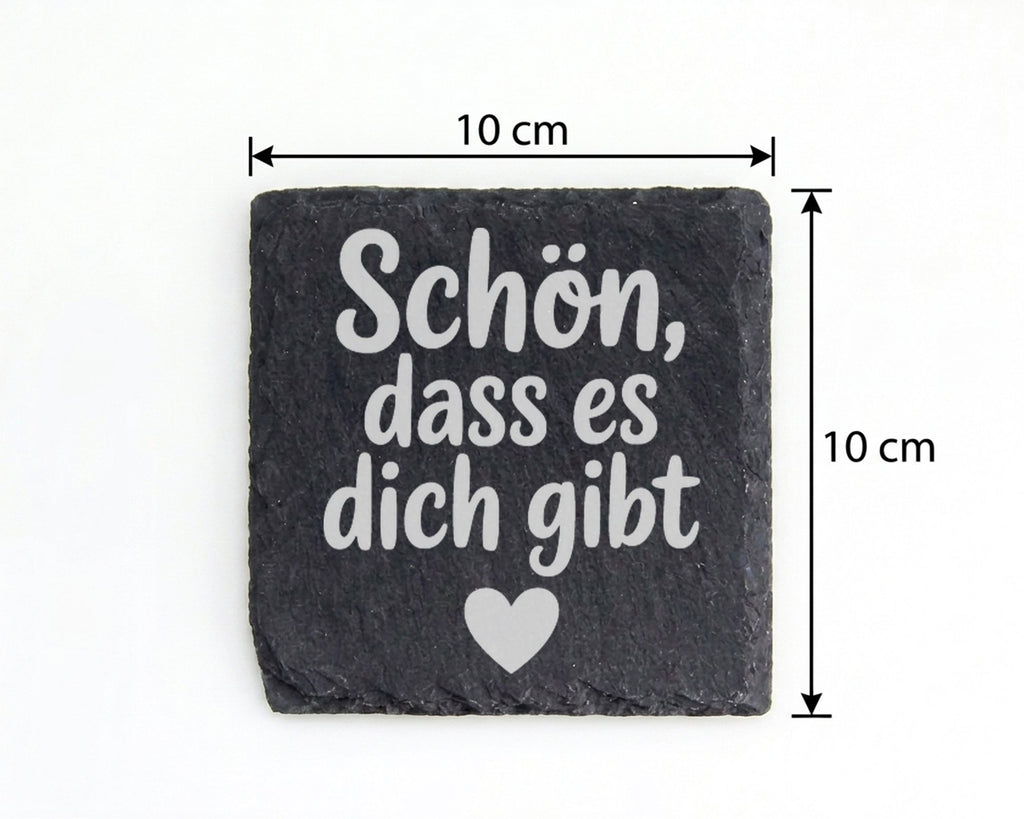 Schiefer Untersetzer Schön Dass Es Dich Gibt Herz - Geschenk Für Partn – Bild 4