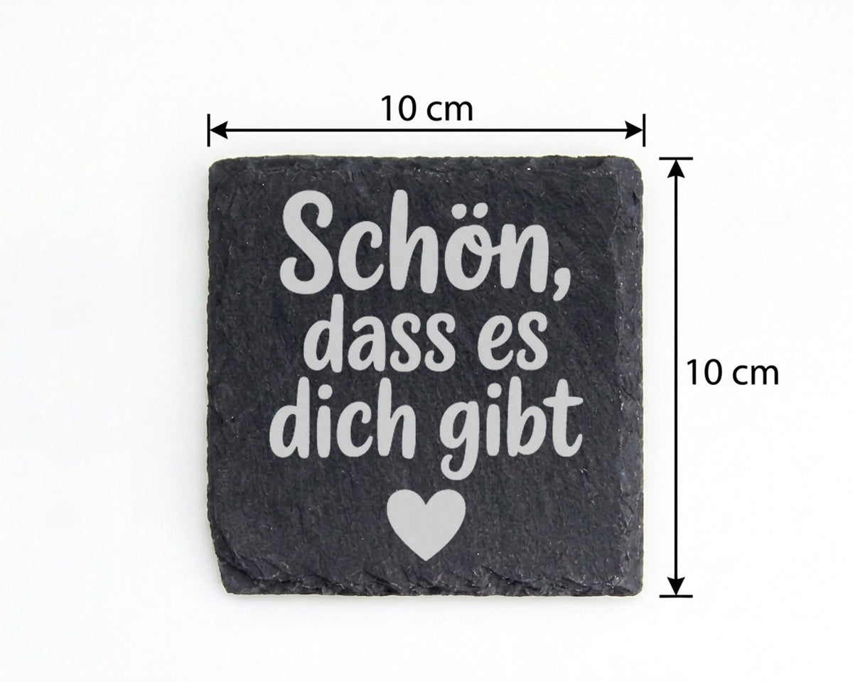 Schiefer Untersetzer Schön Dass Es Dich Gibt Herz - Geschenk Für Partn – Bild 4