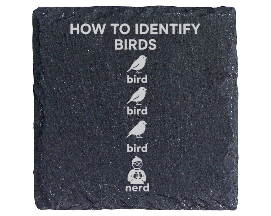 Schiefer Untersetzer Vögel Erkennen Nerd - Lustiges Geschenk für Ornit – Bild 1