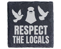 Schiefer Untersetzer Tauben Respect The Locals - Lustiges Geschenk Für – Bild 1
