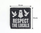 Schiefer Untersetzer Tauben Respect The Locals - Lustiges Geschenk Für – Bild 4