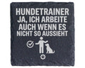 Schiefer Untersetzer Hundetrainer Ja Ich Arbeite - Geschenk für Hundef – Bild 1