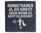 Schiefer Untersetzer Hundetrainer Ja Ich Arbeite - Geschenk für Hundef – Bild 1