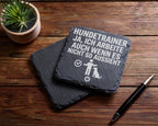 Schiefer Untersetzer Hundetrainer Ja Ich Arbeite - Geschenk für Hundef – Bild 5
