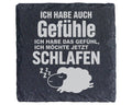 Schiefer Untersetzer Schaf Spruch Gefühle Ich Möchte Schlafen - Gesche – Bild 1