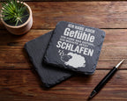 Schiefer Untersetzer Schaf Spruch Gefühle Ich Möchte Schlafen - Gesche – Bild 5