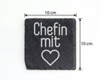 Schiefer Untersetzer Chefin Mit Herz Spruch - Geschenk Für Vorgesetzte – Bild 4
