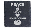 Schiefer Untersetzer Peace Love Sourdough Brot - Geschenk für Bäcker H – Bild 1