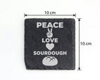 Schiefer Untersetzer Peace Love Sourdough Brot - Geschenk für Bäcker H – Bild 4