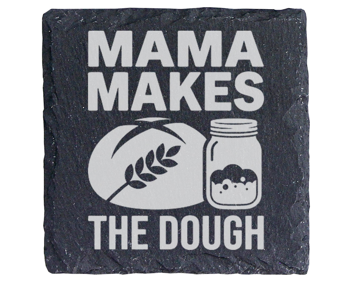 Schiefer Untersetzer Mama Makes The Dough Brot Backen - Geschenk für M – Bild 1
