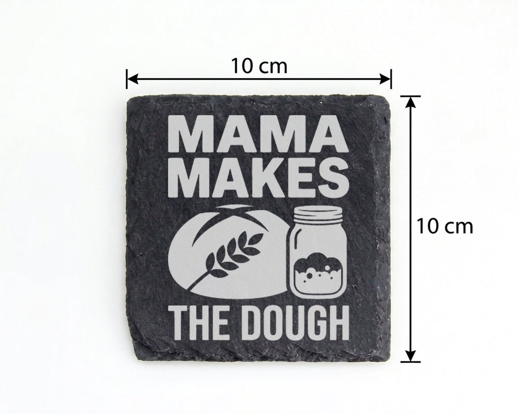 Schiefer Untersetzer Mama Makes The Dough Brot Backen - Geschenk für M – Bild 4
