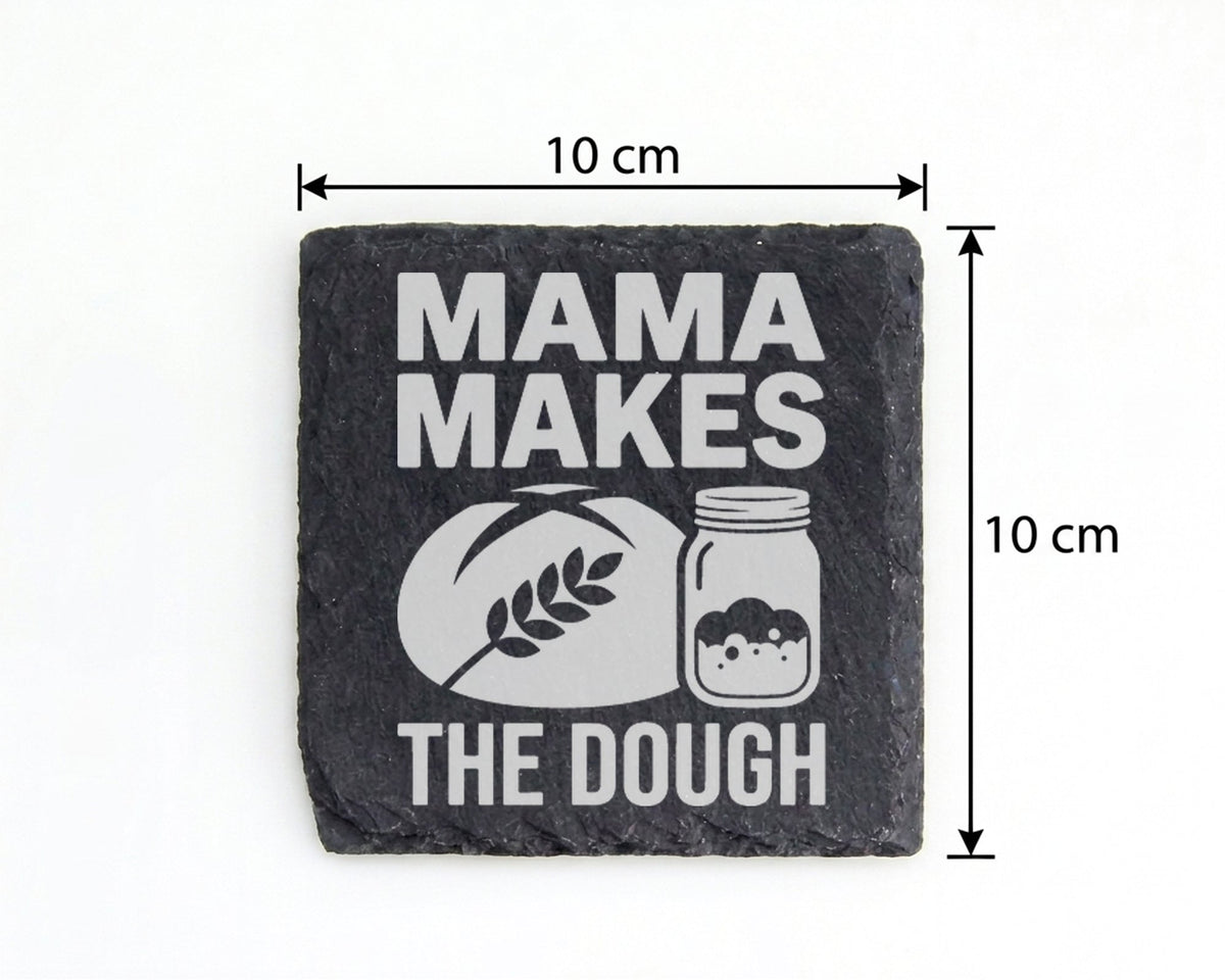 Schiefer Untersetzer Mama Makes The Dough Brot Backen - Geschenk für M – Bild 4
