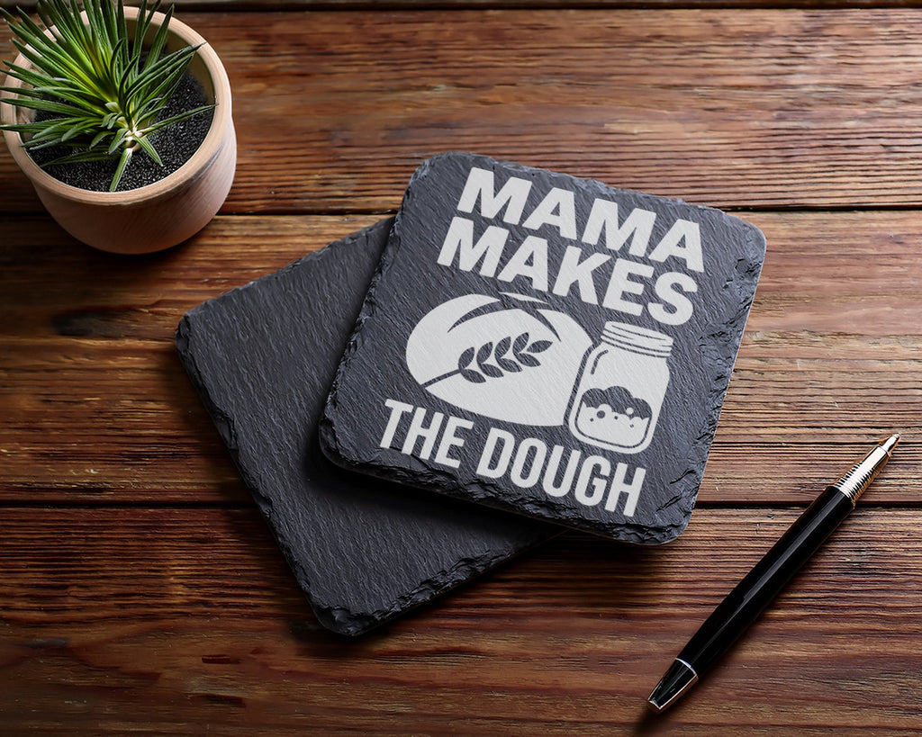 Schiefer Untersetzer Mama Makes The Dough Brot Backen - Geschenk für M – Bild 5