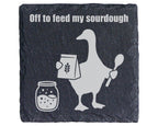 Schiefer Untersetzer Gans Sourdough Spruch - Geschenk für Bäcker Hobby – Bild 1
