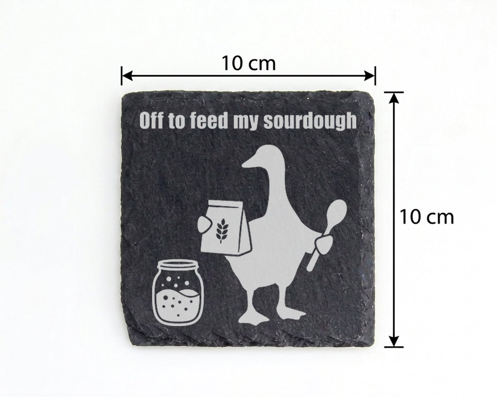 Schiefer Untersetzer Gans Sourdough Spruch - Geschenk für Bäcker Hobby – Bild 4