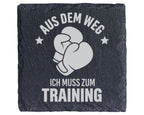 Schiefer Untersetzer Boxhandschuhe Spruch Aus Dem Weg Zum Training - G – Bild 1