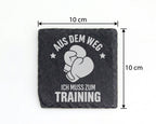 Schiefer Untersetzer Boxhandschuhe Spruch Aus Dem Weg Zum Training - G – Bild 4
