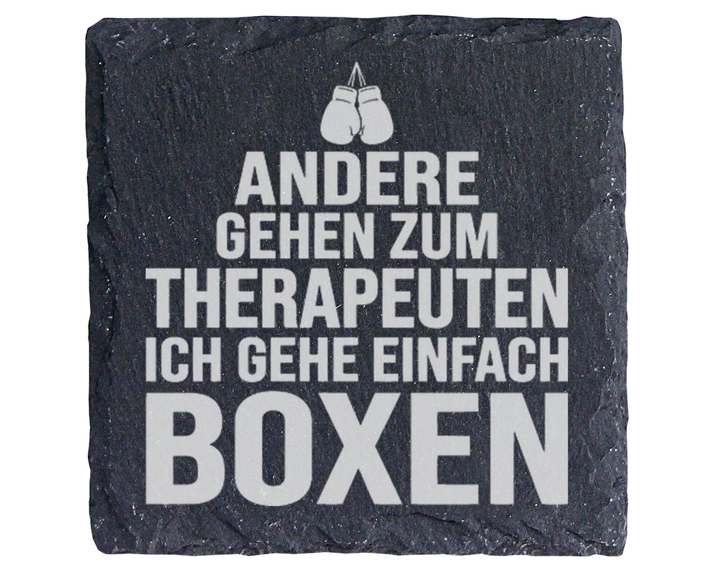 Schiefer Untersetzer Boxen Statt Therapeuten - Lustiges Geschenk für B – Bild 1