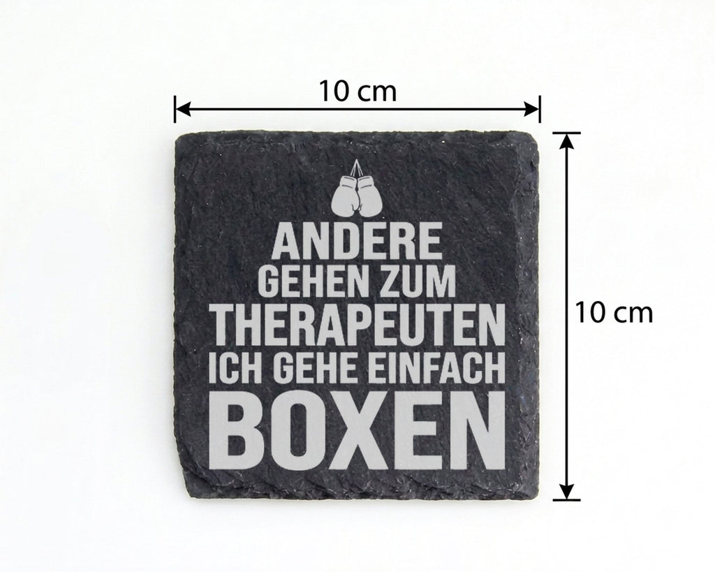 Schiefer Untersetzer Boxen Statt Therapeuten - Lustiges Geschenk für B – Bild 4