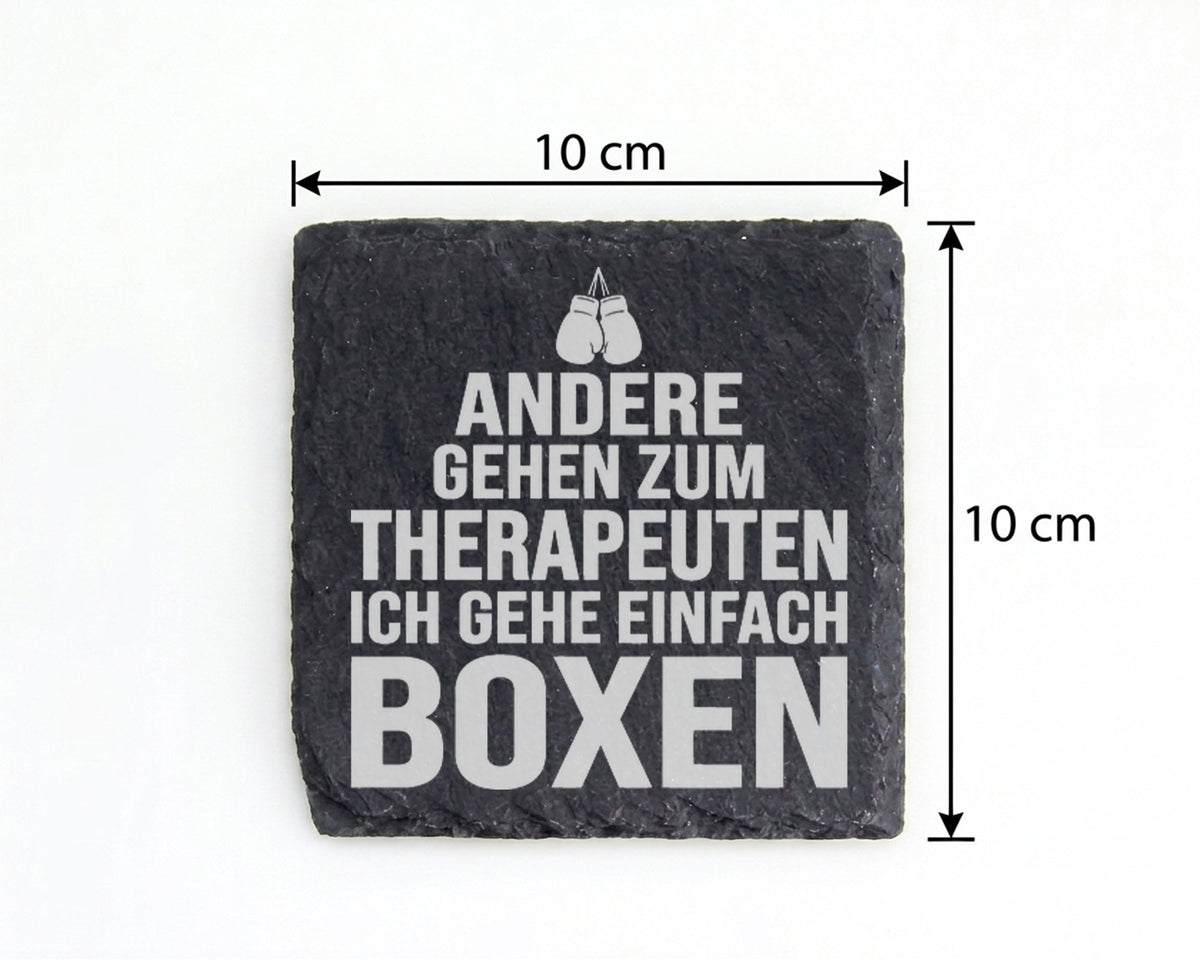 Schiefer Untersetzer Boxen Statt Therapeuten - Lustiges Geschenk für B – Bild 4