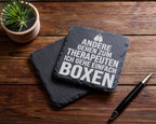 Schiefer Untersetzer Boxen Statt Therapeuten - Lustiges Geschenk für B – Bild 5