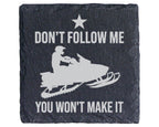Schiefer Untersetzer Motorschlitten Don't Follow Me Spruch - Lustiges  – Bild 1