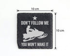 Schiefer Untersetzer Motorschlitten Don't Follow Me Spruch - Lustiges  – Bild 4