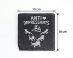 Schiefer Untersetzer Bartagame Antidepressants - Lustiges Geschenk für – Bild 4