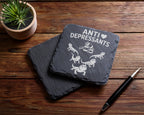 Schiefer Untersetzer Bartagame Antidepressants - Lustiges Geschenk für – Bild 5