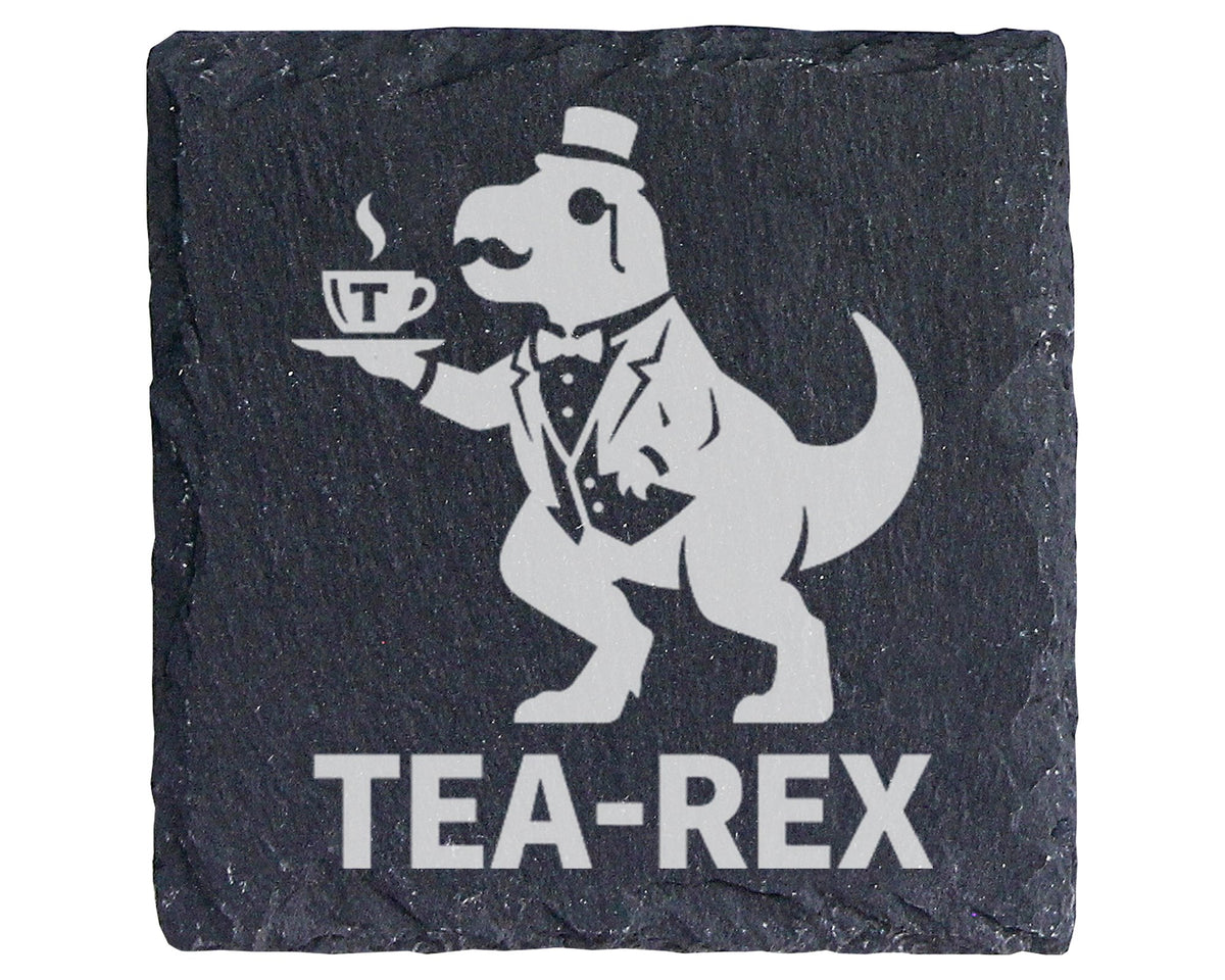 Schiefer Untersetzer Tea-Rex Dinosaurier Tee - Lustiges Geschenk für T – Bild 1