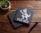Schiefer Untersetzer Tea-Rex Dinosaurier Tee - Lustiges Geschenk für T – Bild 5