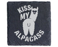 Schiefer Untersetzer Alpaka Kiss My Alpacass - Lustiges Geschenk für F – Bild 1